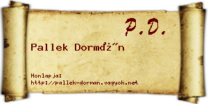 Pallek Dormán névjegykártya